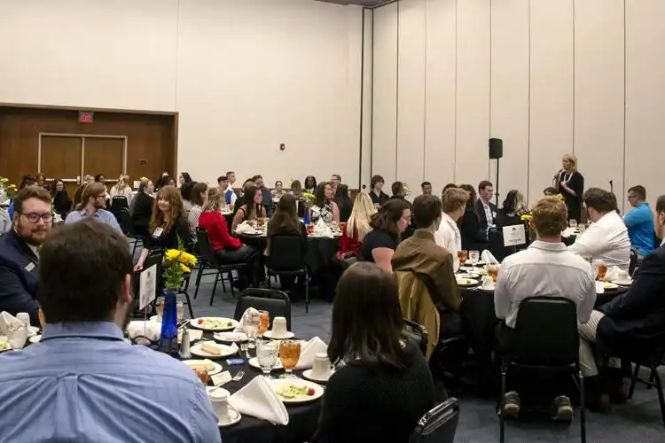 people in a ballroom