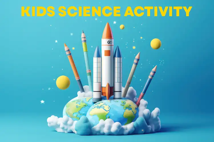 illustration of globe and crayon rocket