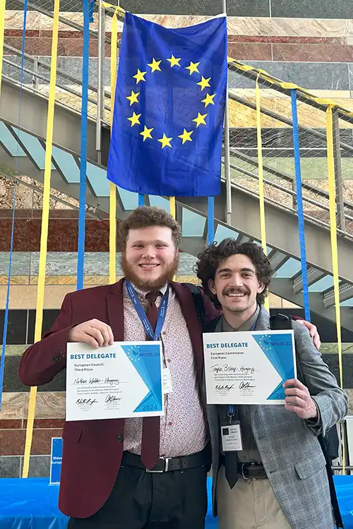Taylor Bishop and Nathan Walden Model EU Award Winners