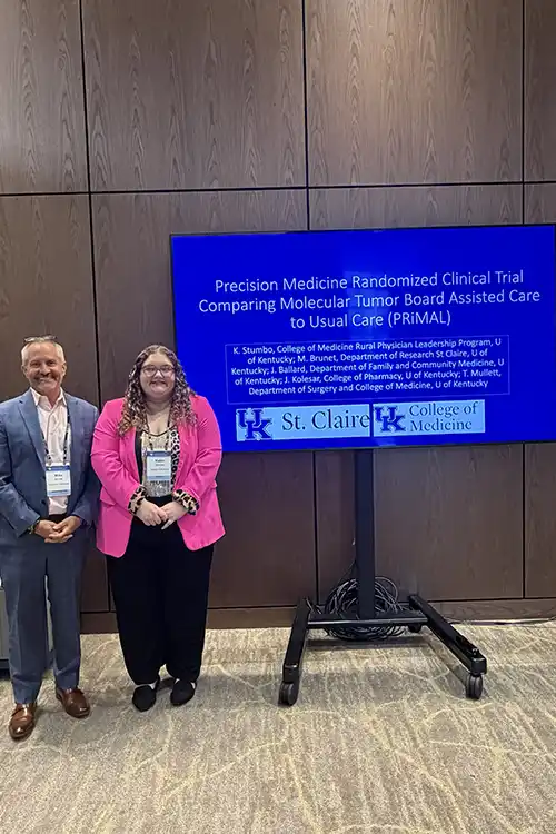 Dr. Mike Brunet and Katie Stumbo-Kaufmann at medical conference