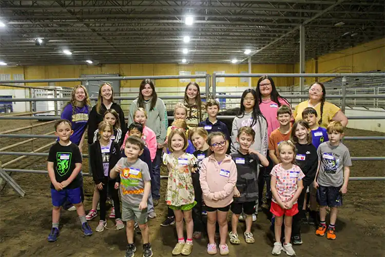 MSU students and children at Agriculture Education Spring Break event.