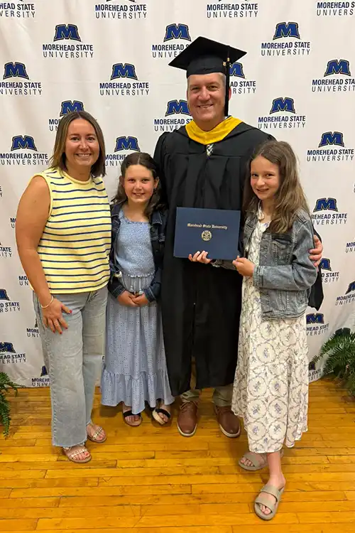 The Scruggs-Ferguson Family at an MSU Graduation Ceremony.