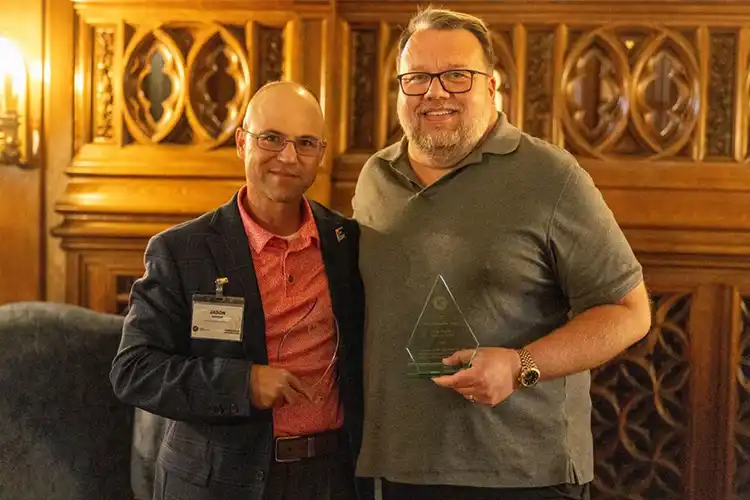 Jason Marion and Shannon Harr at award celebration