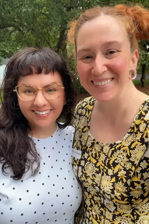 Cara Ellis and a colleague at the Summer Policy Institute.