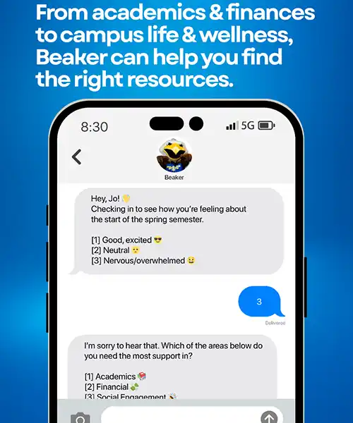 Screenshot of phone showing how Beaker Chat works.