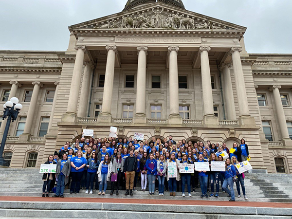 social work students at the state capitol