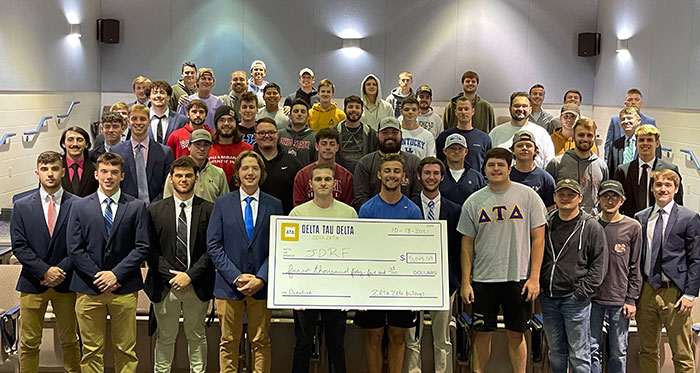 Delta Tau Delta JRDF Donation Picture